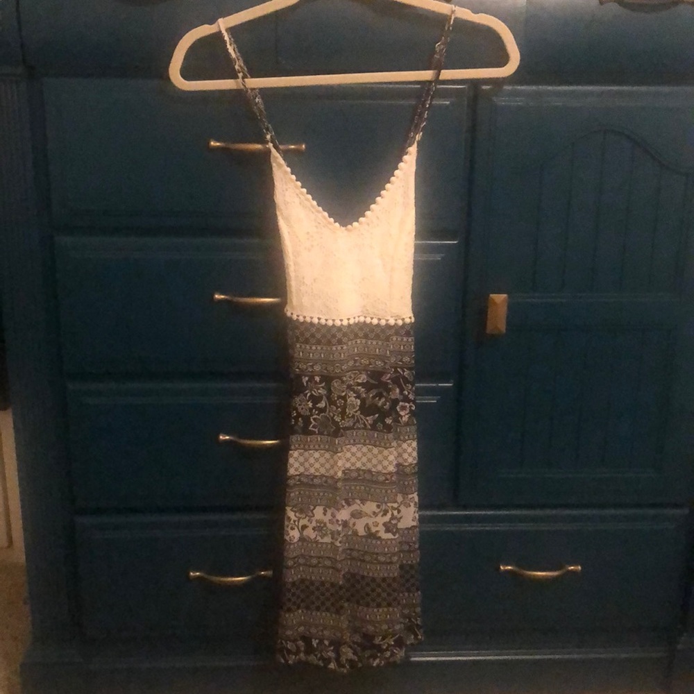 Spaghetti strap knee length dress.